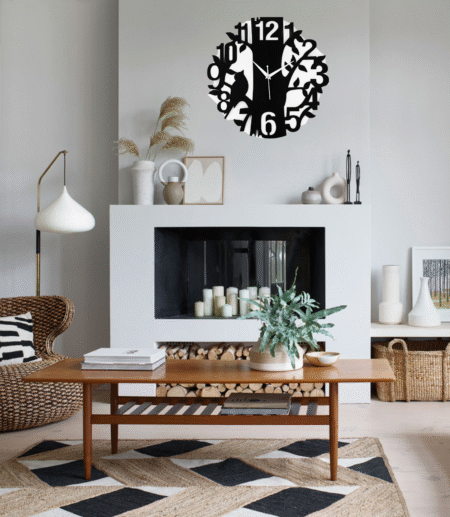 Wooden Silent Non-Ticking Wall Clock for Home Stylish Latest Designer Wall Clock for Home Living Room Bedroom Office Hall